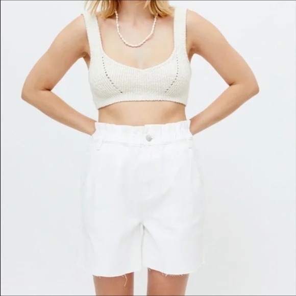 Urban Outfitters BDG Paperbag White Denim Bermuda Shorts M